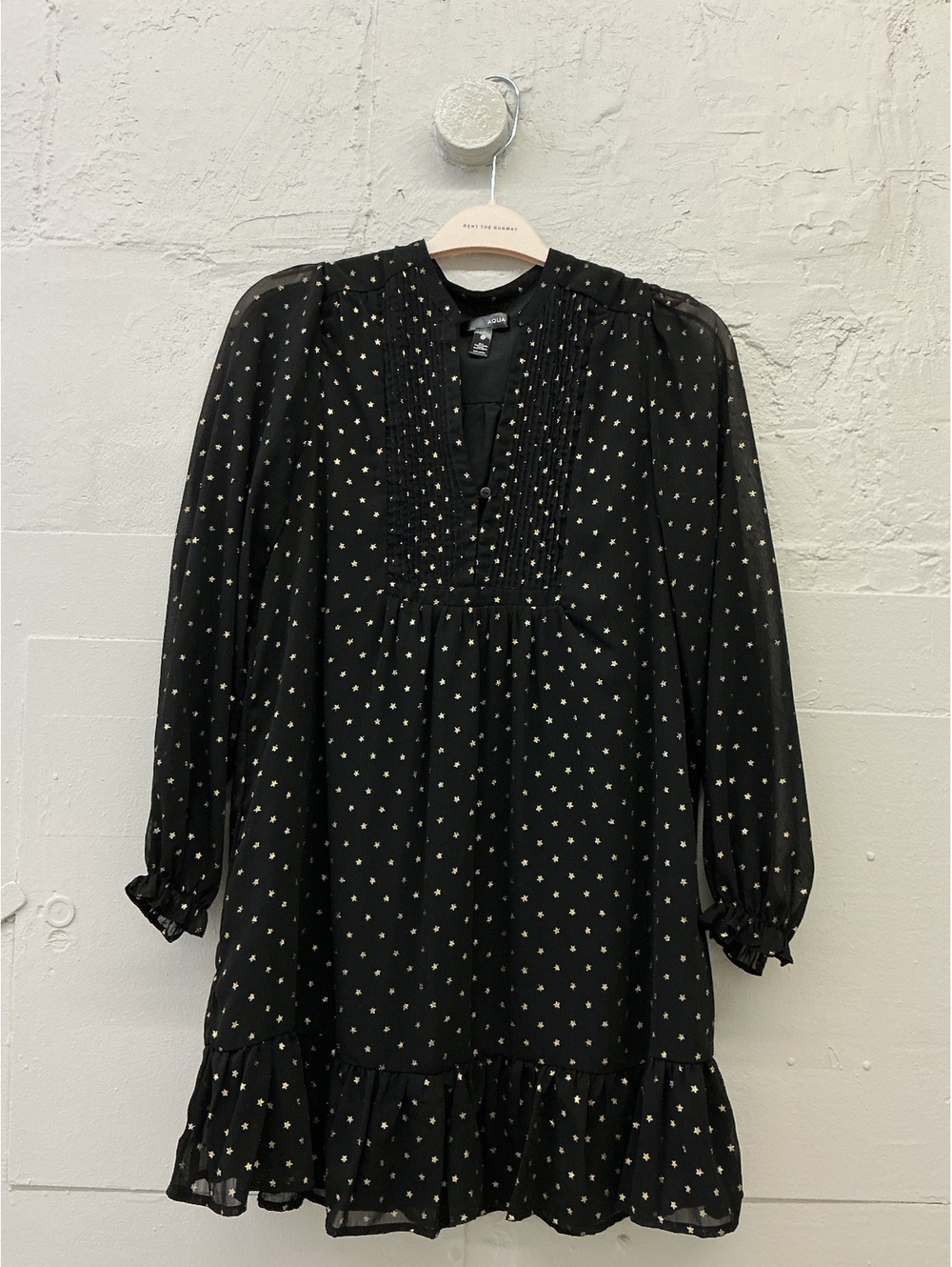 Aqua Gold Star Print Mini Dress